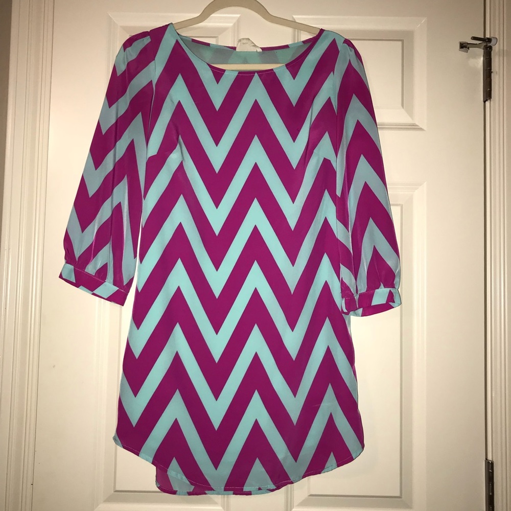 Blue & purple chevron dress